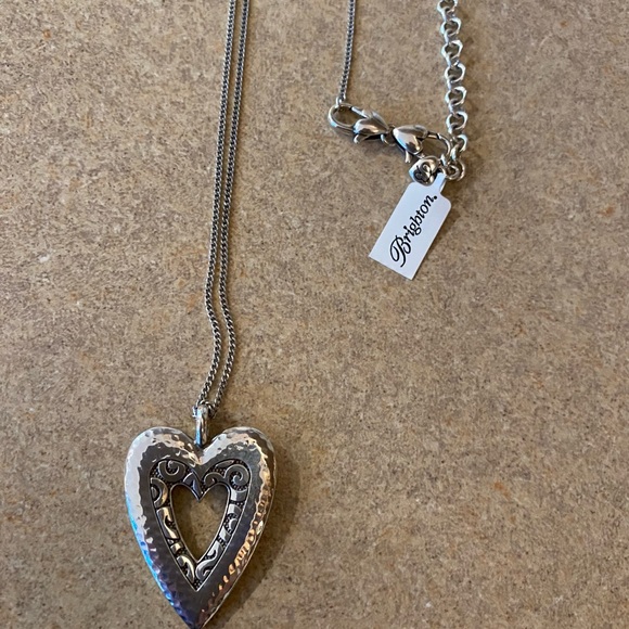 Brighton ANDALUZ Convertible Silver Heart Necklace With Crystal Rhinestones NWT - Picture 5 of 10